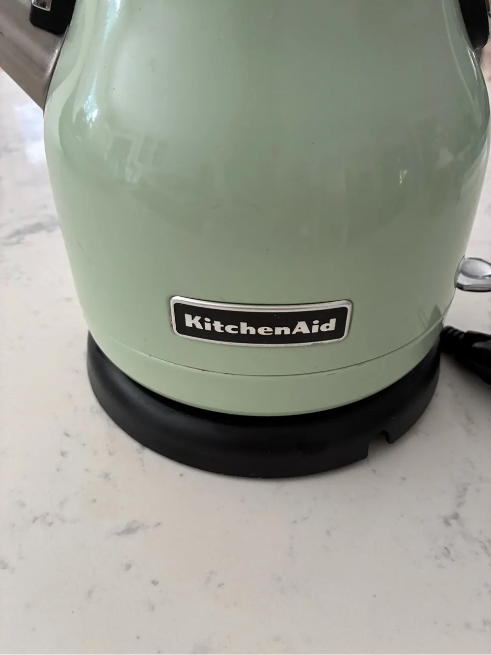 KitchenAid Sage Green Electric Whistling Kettle with Stainless Accents